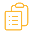 Icon of a clipboard with a list