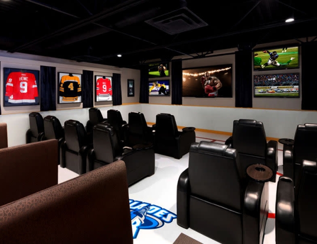 Red Zone Premium Sports Bar – Theatre Viewing Area