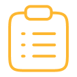 Icon of a clipboard with a list